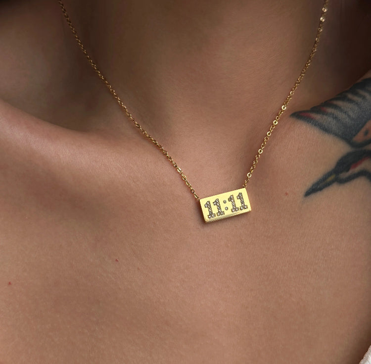 11:11 Square Gold Plated Necklace