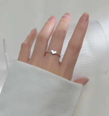 Silver Heart Rings ~ Set of 2