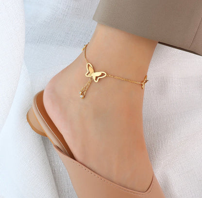 Butterfly Tassel Anklet