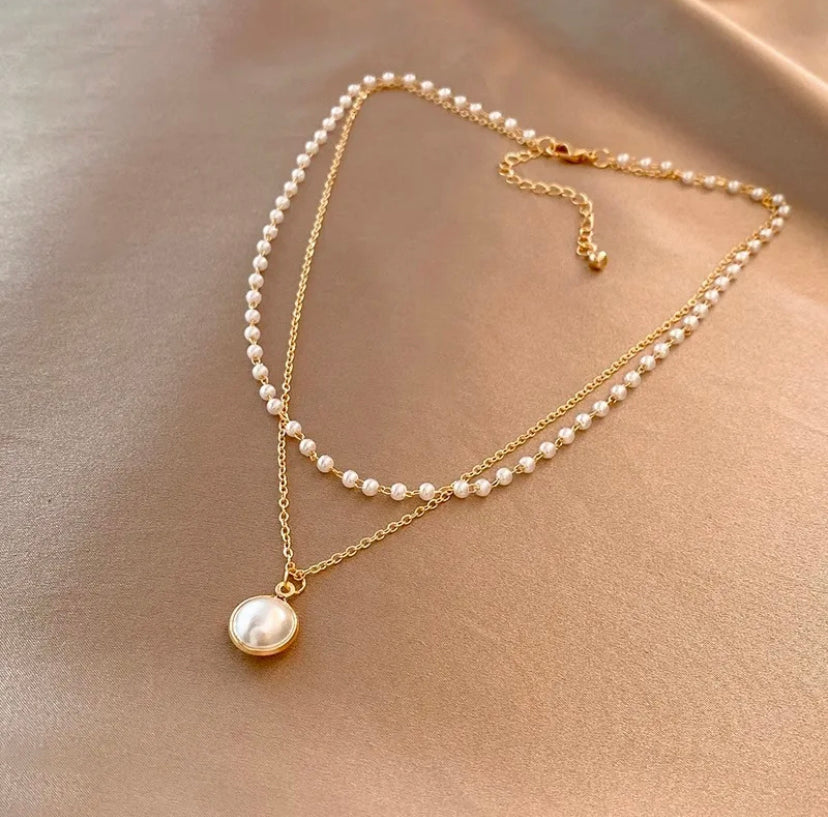 Double Layered Pearl Necklace