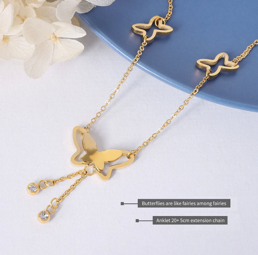 Butterfly Tassel Anklet
