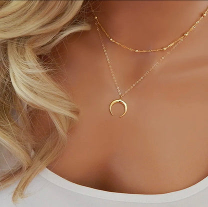 Moon Double Layered Necklace