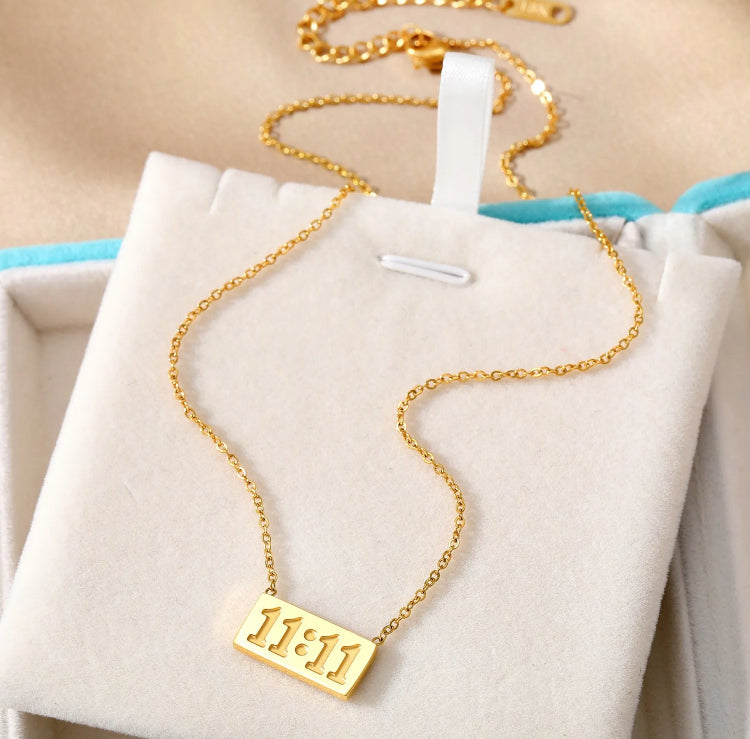 11:11 Square Gold Plated Necklace