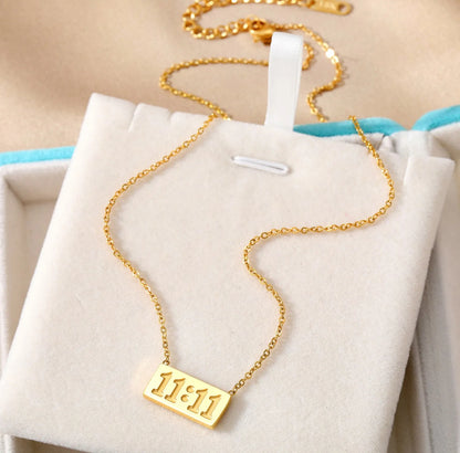 11:11 Square Gold Plated Necklace