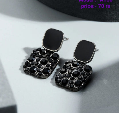 Diamond studed Square Drop Earrings