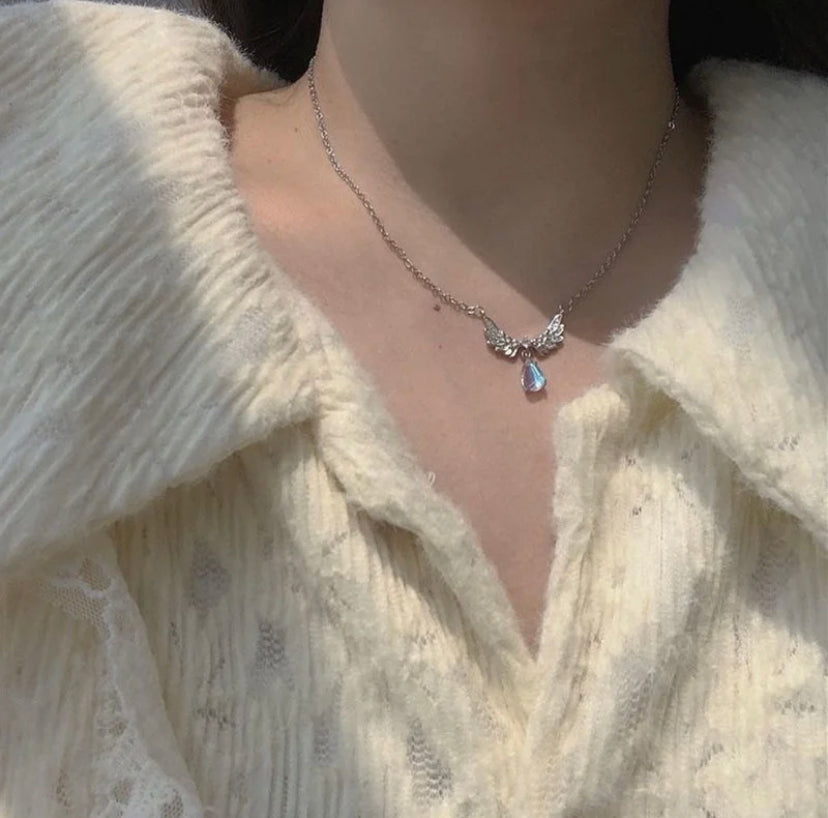 Angel Wings Shaded Necklace