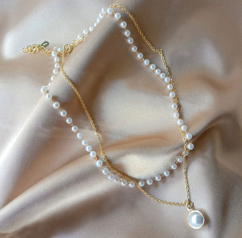 Double Layered Pearl Necklace