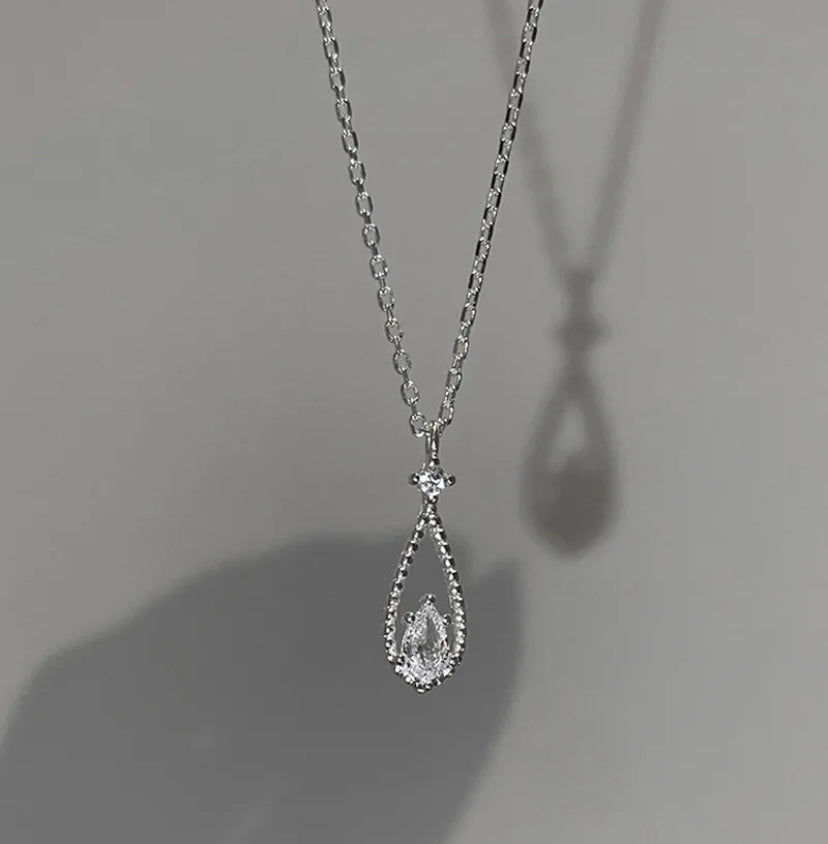 Water Drop Silver plated necklace