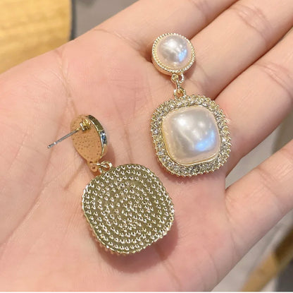 Geometric Pearl Luxury Danglers