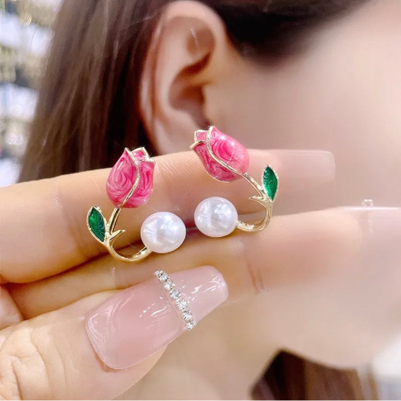 Rose Pearl Studs