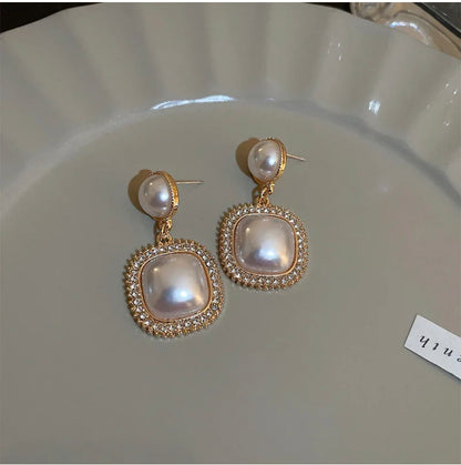 Geometric Pearl Luxury Danglers