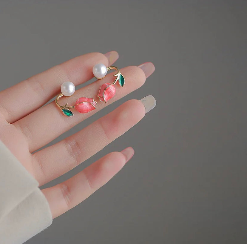 Rose Pearl Studs