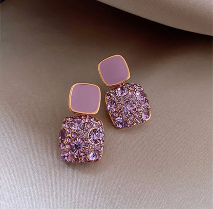 Diamond studed Square Drop Earrings