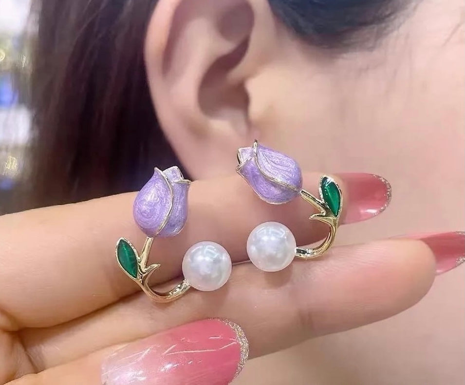 Rose Pearl Studs