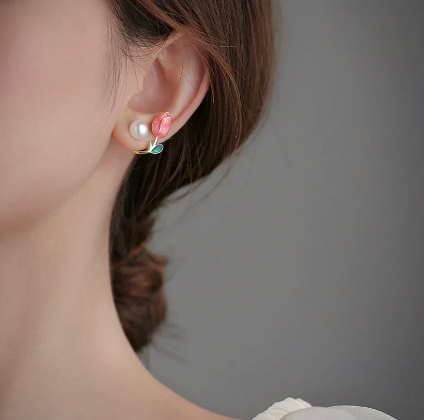Rose Pearl Studs