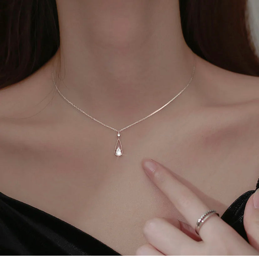 Water Drop Silver plated necklace