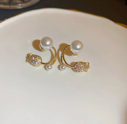 Pearl Tulip Flower Earrings