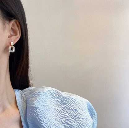 American Diamond Square Stud Earrings