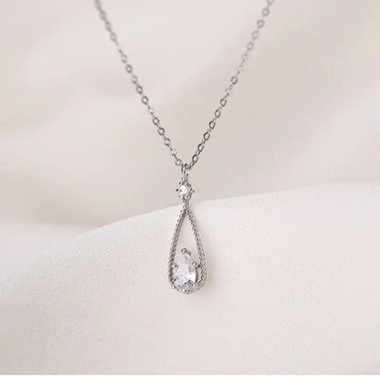 Water Drop Silver plated necklace