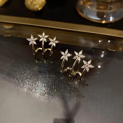 Flower Cuff Stud Earrings