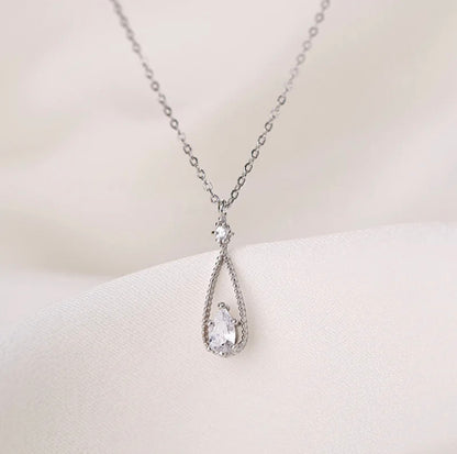 Water Drop Silver plated necklace