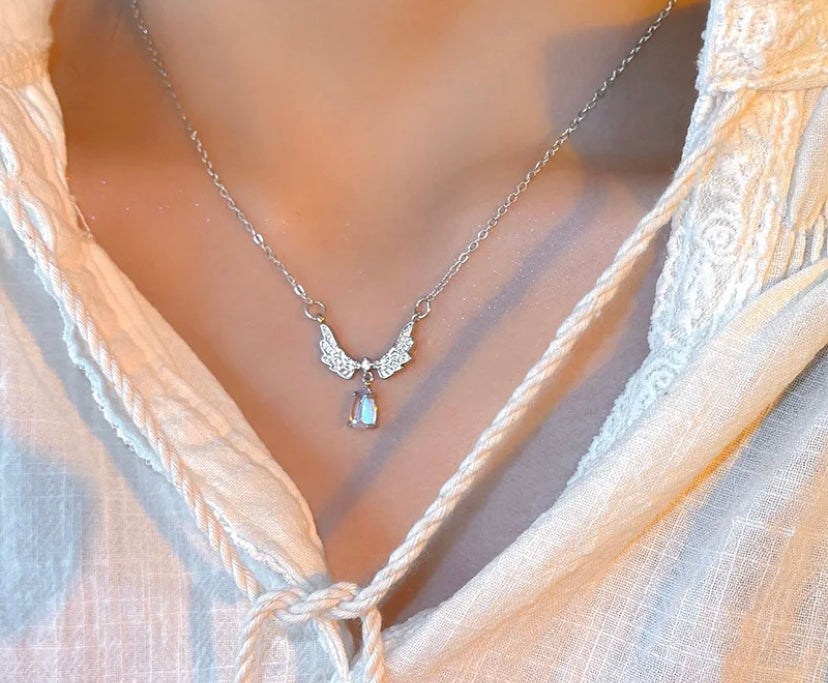 Angel Wings Shaded Necklace