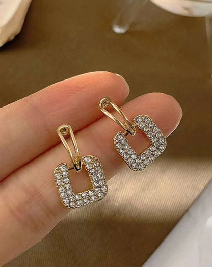 American Diamond Square Stud Earrings