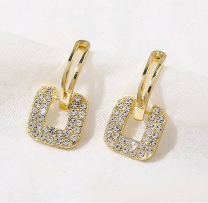 American Diamond Square Stud Earrings