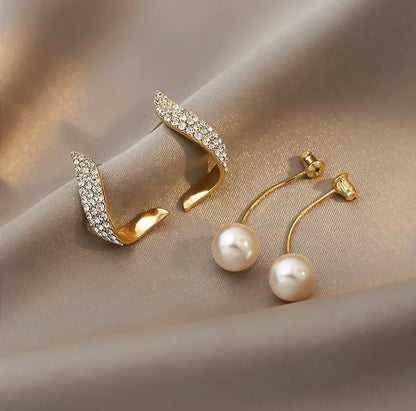 Delicate Pearl Zirconia Danglers