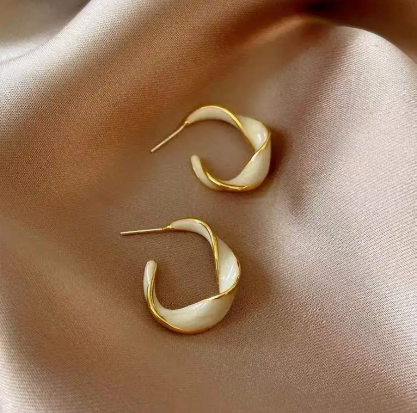 Enamel Rich Hoop Earrings