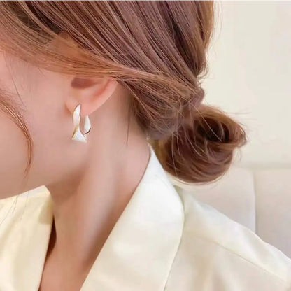 Enamel Rich Hoop Earrings